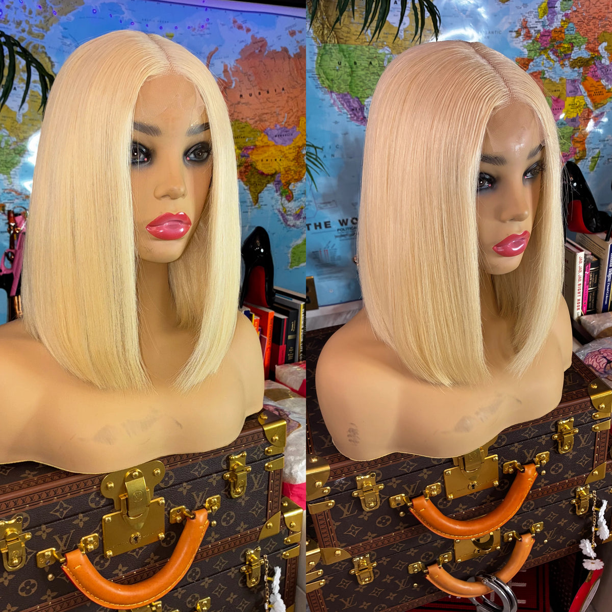 Platinum Blonde (613) Blunt Bob 1.5x4 Lace Closure